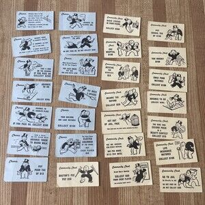 Monopoly 1961 Replacement Community Chest Chance Cards. Replace Missing Ones